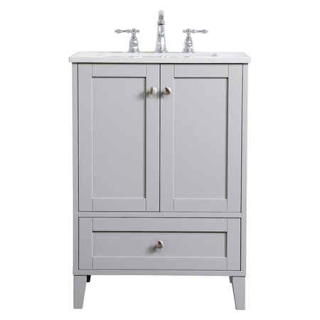 ELEGANT DECOR 24 Inch Single Bathroom Vanity In Grey VF18024GR